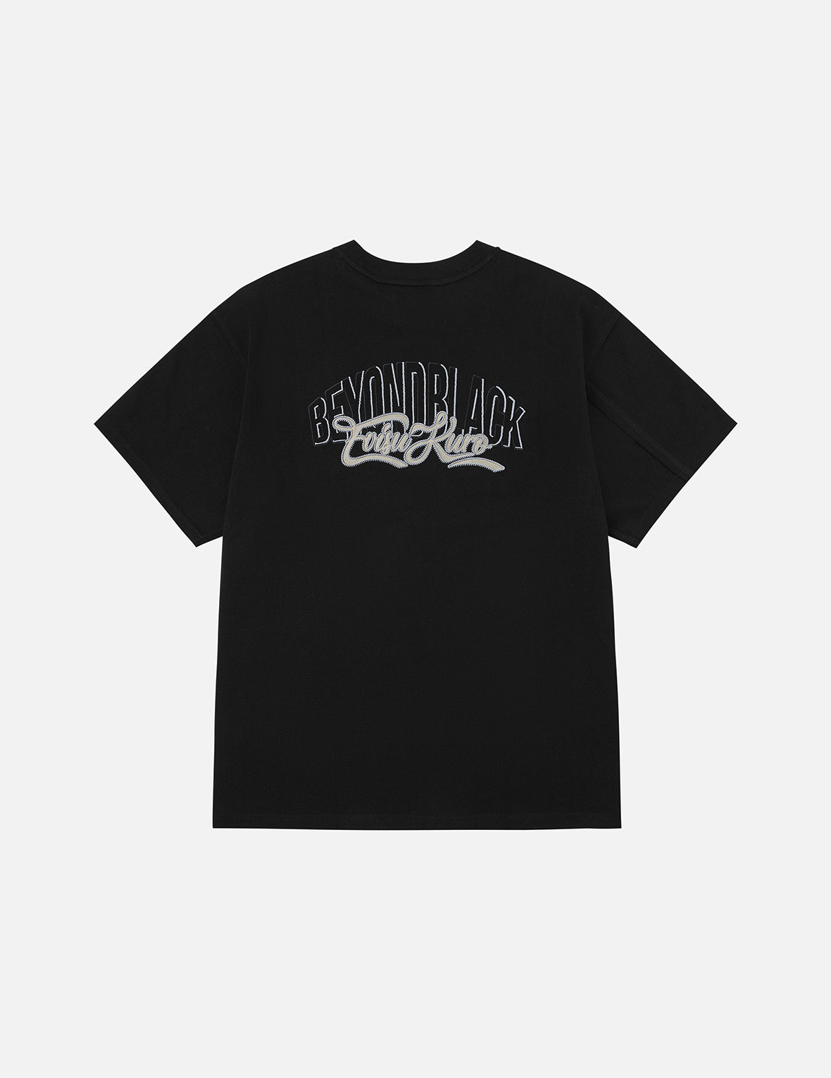 EVISUKURO歯ブラシ刺繍とカラーブロッキング オーバーサイズ Tシャツ